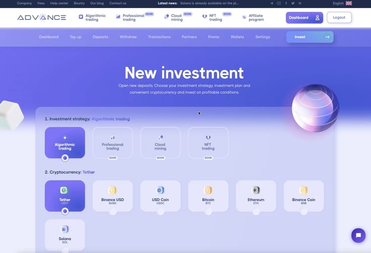 Advancetrading Hyip investment project