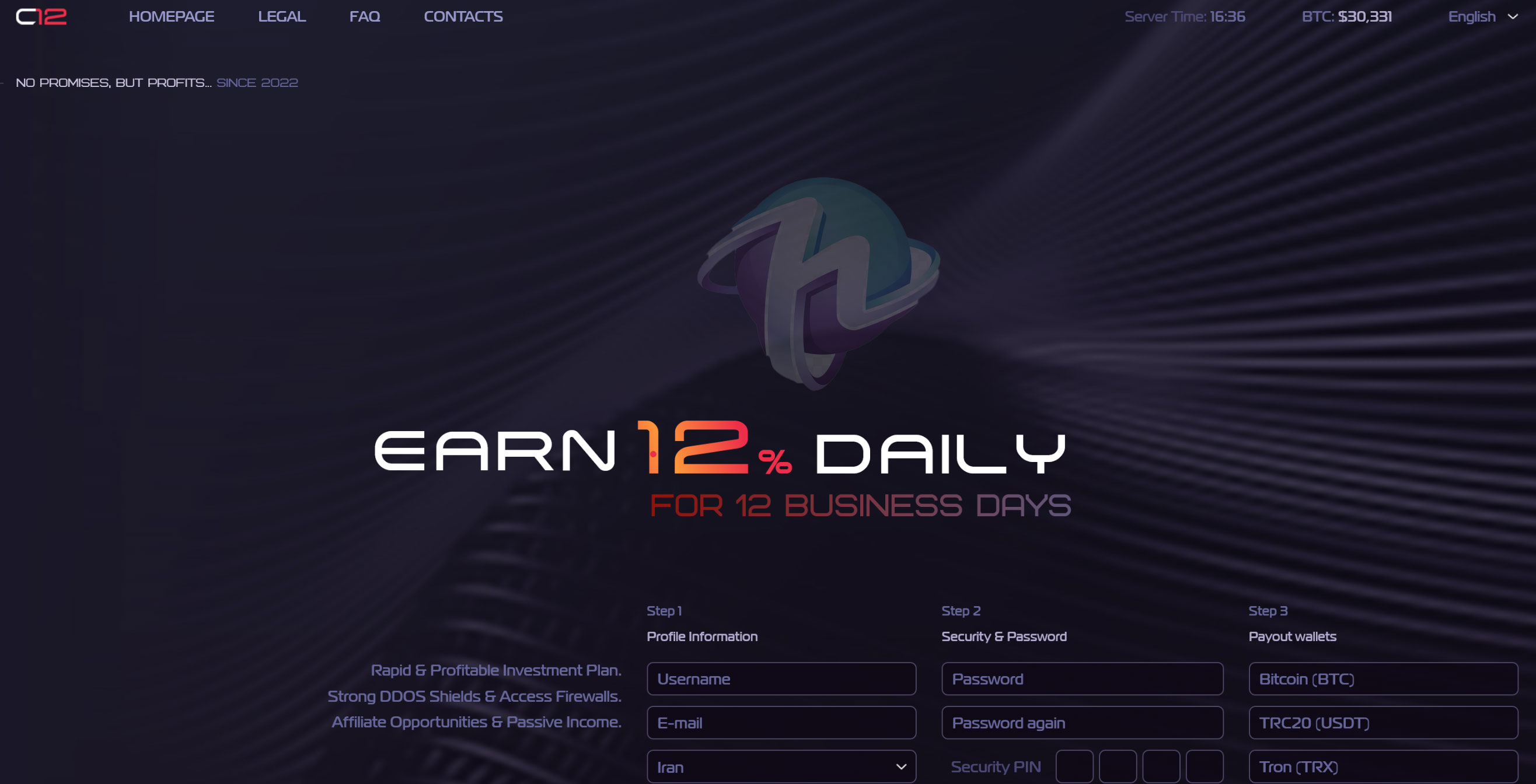 Carnelian12 site Investment with daily profit