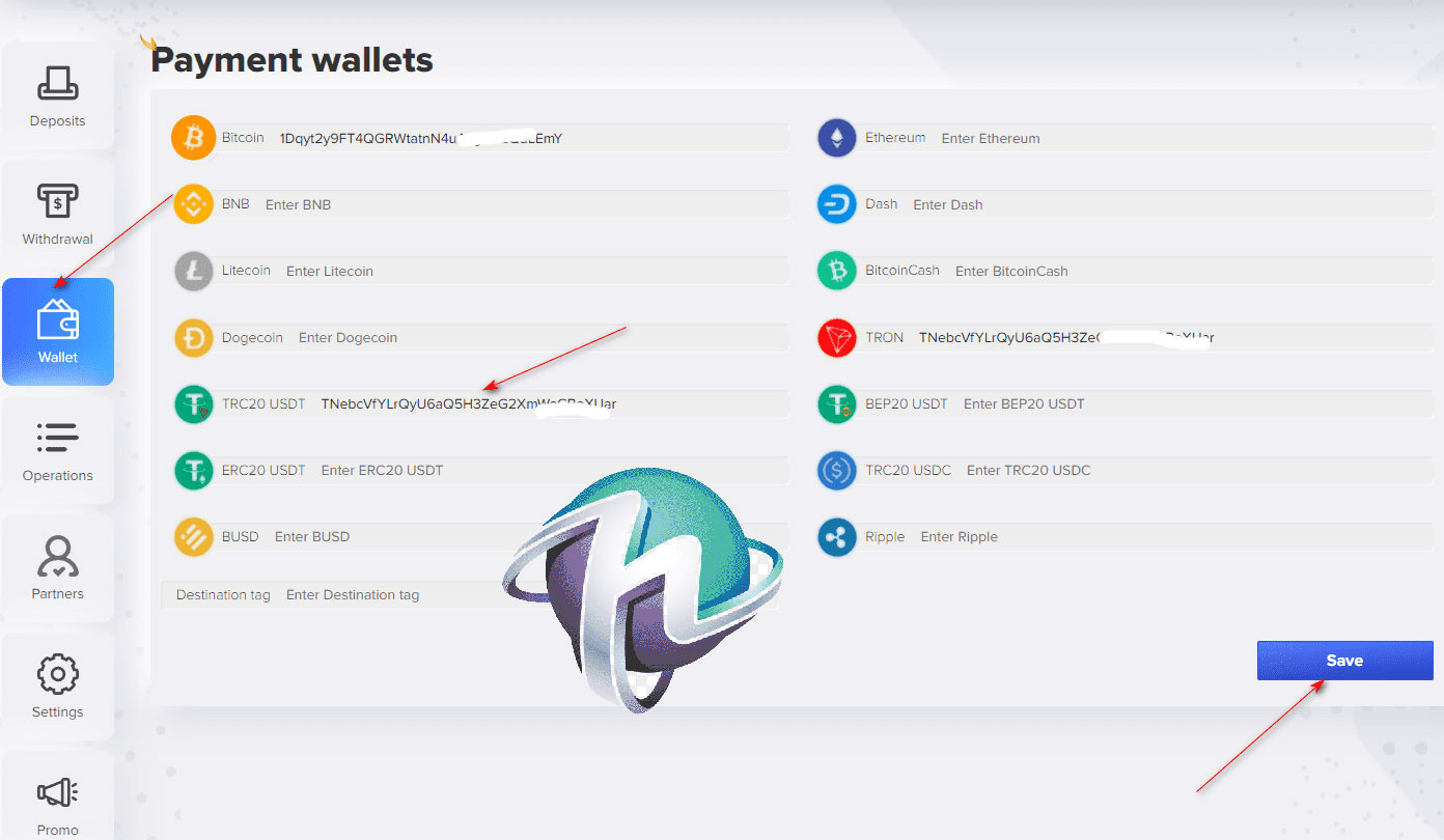 withdrawal wallet Marjes Group Hyip
