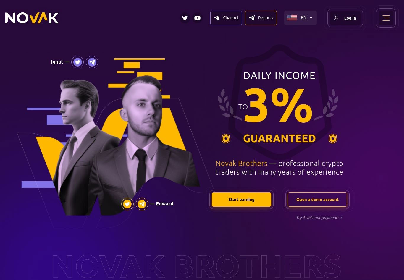 Novak Best Trusted Hyip Investing Site