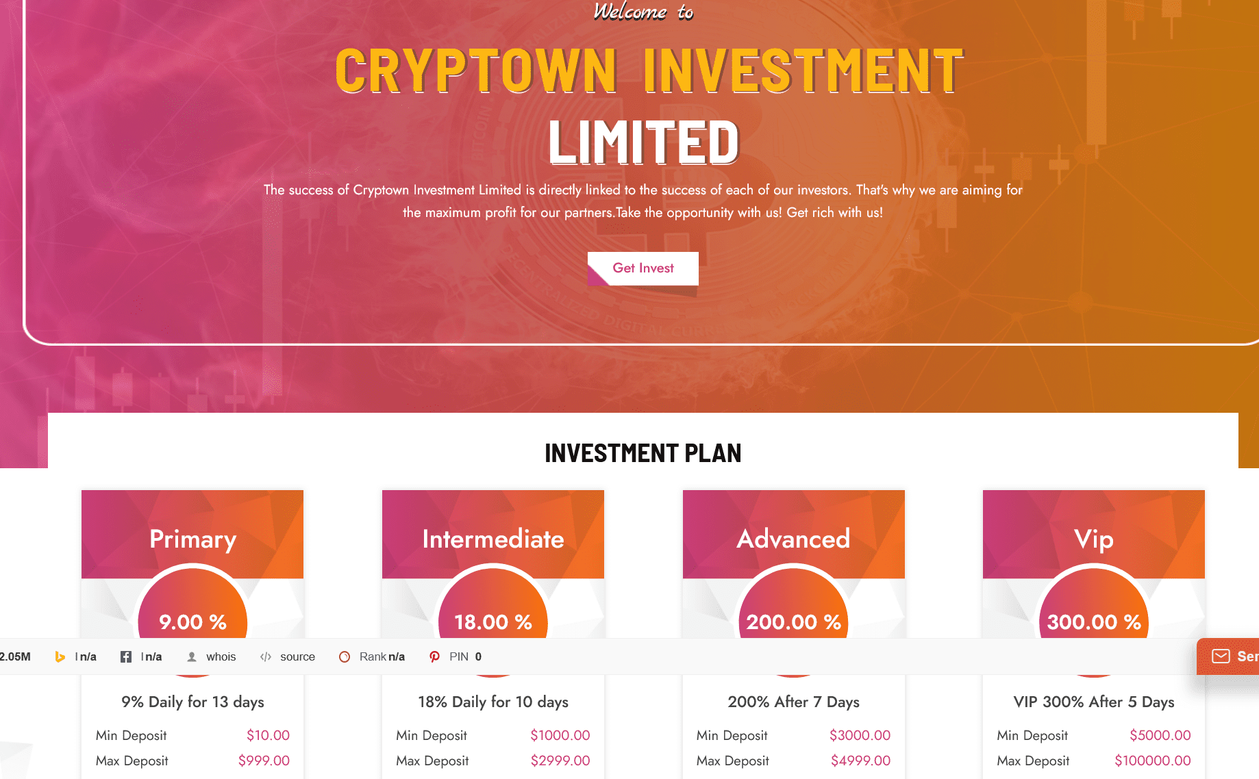 سایت هایپ Cryptown با %9 سود روزانه ارزدیجیتال